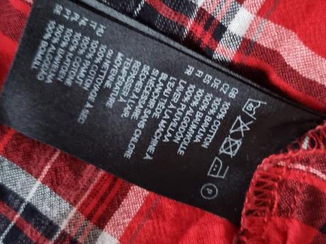 Červeno-čierna blúzka s volánom h&m veľ. s, h&m,s