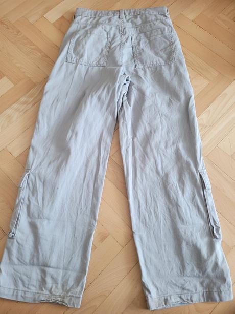 Sivé široké riflové kapsáče, h&m,m