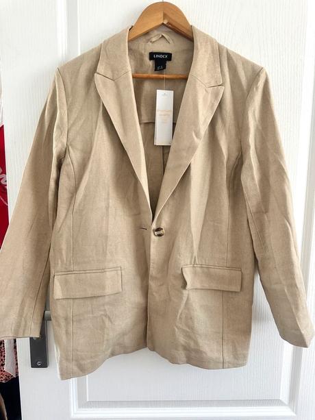 Lindex premium kvalita  béžové ľanové sako, lindex,m