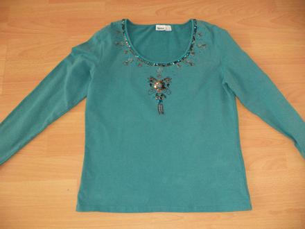 Damske tyrkisove tričko s aplikaciou, l