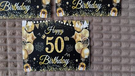 5x nálepka na fľašu, alebo darček - 50 rokov,