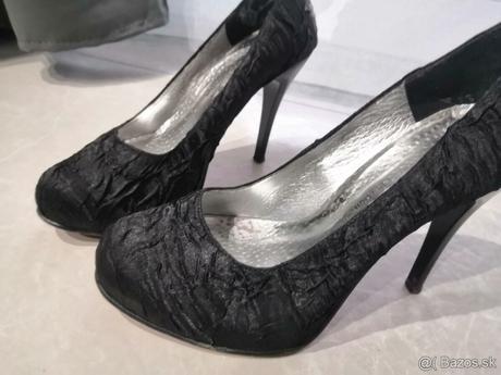 Čierne lodičky na vysokom podpätku, 36