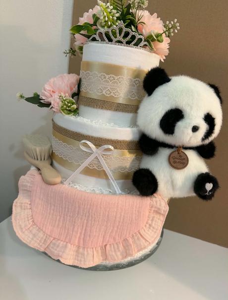 Plienková torta panda princezná - pre dievčatko,