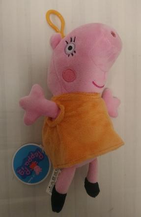 Plyšový peppa pig, kapsička vzadu, prívesok, 21 cm, 