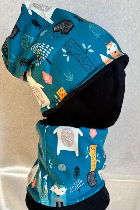 Set čiapka + nákrčník obojstranné,