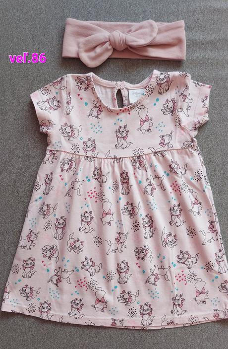 Šaty "mačičky" + čelenka, disney,86