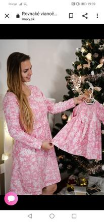 Vianočné šaty mama + dcéra, 98 / m