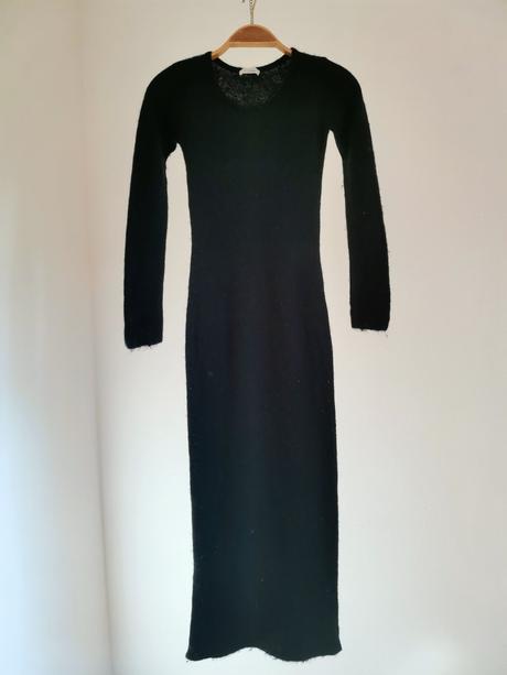 American vintage - pleteninové alpaka šaty, xs