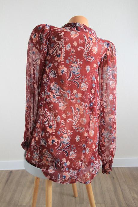 Bordová kvetinová blúzka, l/xl, l