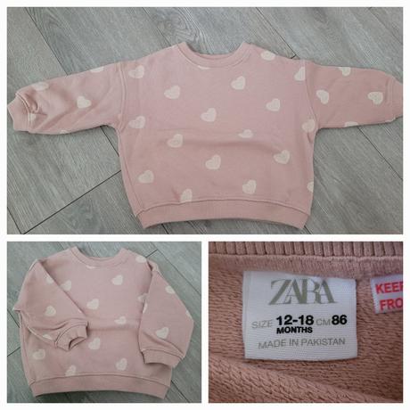 Zara mikina - srdiečka (veľkosť 86, 12-18m), zara,86