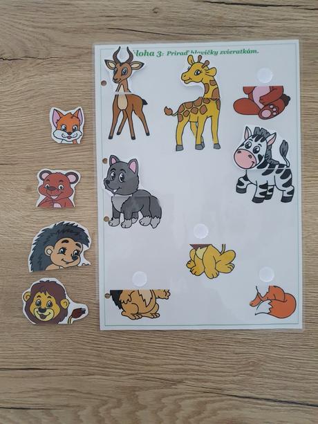 Pracovný zošit na suchú zips zvieratka od 1,5 roka, 
