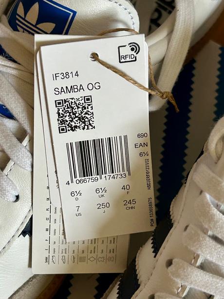 Kožení tenisky adidas samba og č.40 modré pruhy, adidas,40
