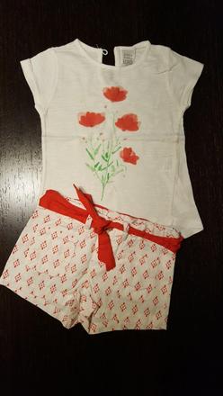 Letne krátke nohavice kratasy s trickom, zara,80