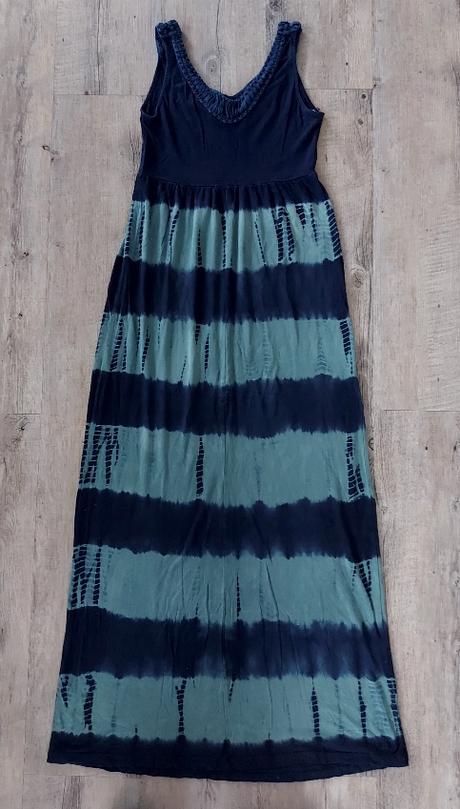 Modrozelené dlhé šaty, 38