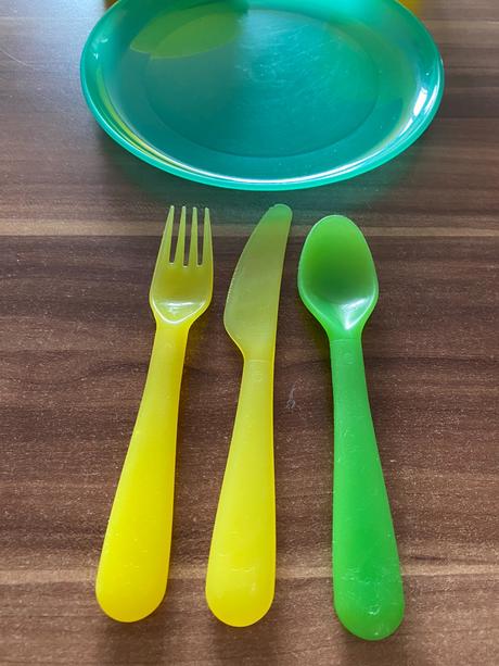 Jedálenský set - zeleno-žltý, 