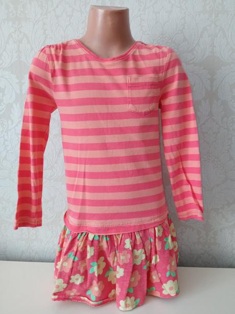 Dievčenské pásikavé šaty s kvetmi f&f (5-6 r.), f&f,116