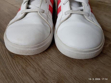 Tenisky biele + modré (už s poštovným), adidas,37