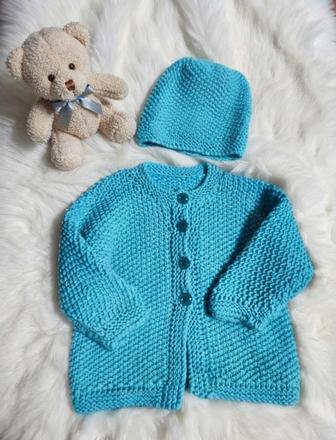 Handmade set svetrík a čiapočka, 86