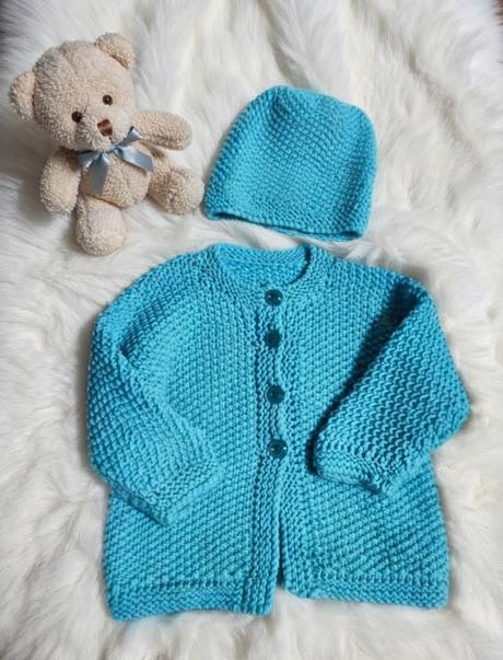Handmade set svetrík a čiapočka, 86