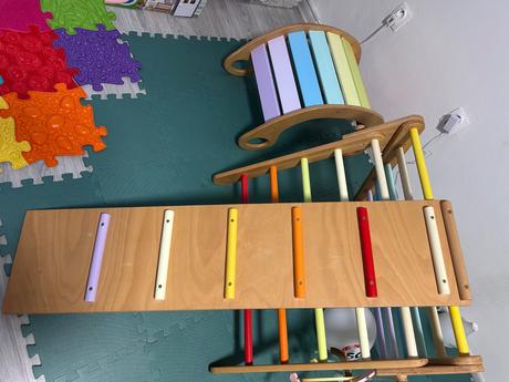 Montessori komplet - hojdacka+smyklavka+strecha, 