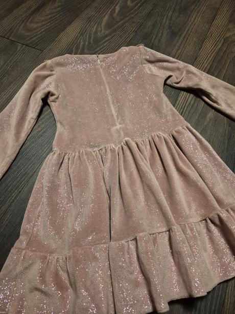 Šaty s trblietkami hrubší materiál, 116