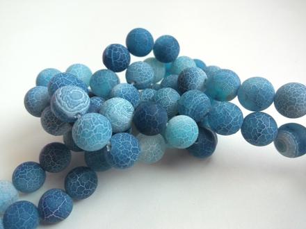 Achátové korálky 10 mm modré,