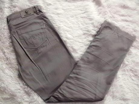 Svetlošedé páskované ľahké nohavice - veľ. m-l, m