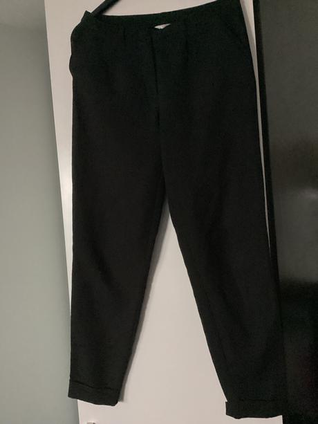 Cierne elegantne nohavice s manžetou, clockhouse,m