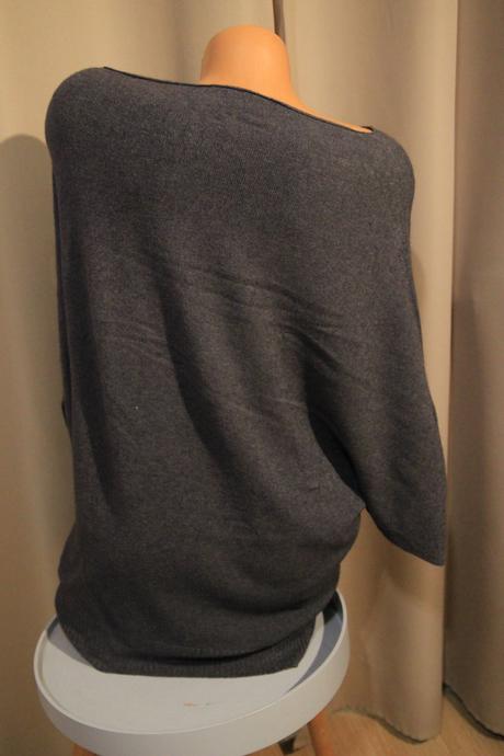 Šedý vlnený sveter, l, l