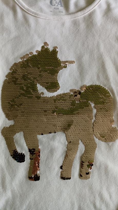 Tričko s dlhým rukávom s flitrami, c&a,110