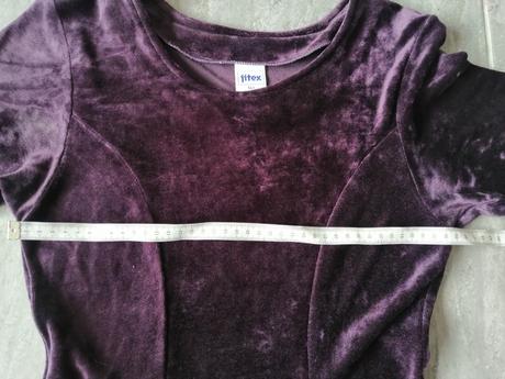 Fialové zamatové šaty jitex, v164, 14-16r, 164