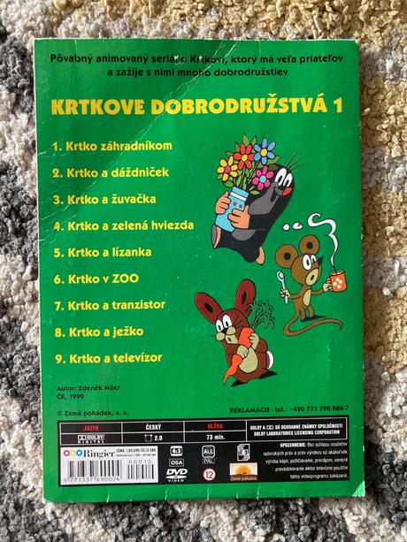 Dvd krtkove dobrodružstvá 1 a 2, 
