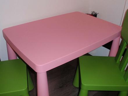 Ružový stôl mammut ikea, 