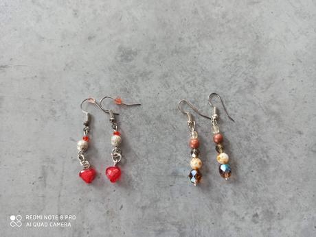 Červené nausnice 3 kusy,