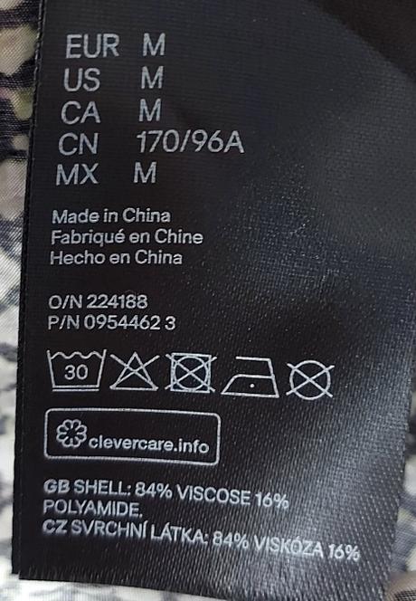 Čierno - krémové šaty s balónovými rukávmi, h&m,m