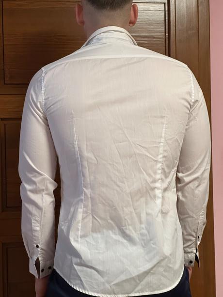 Pánska biela košeľa slim fit, h&m,m