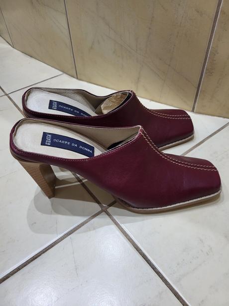 Kožené trendy mules, 38