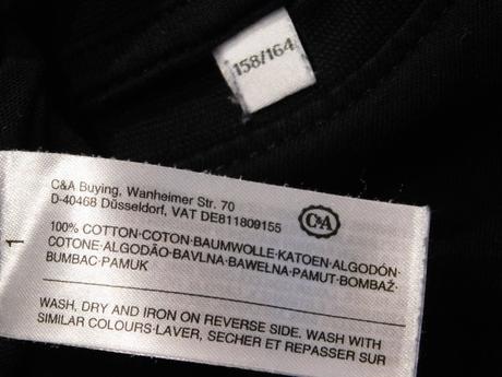 Čierne tričko, c&a,158