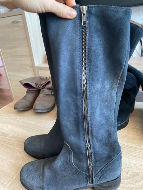 Vysoke znackove cizmy tmavomodre, 37