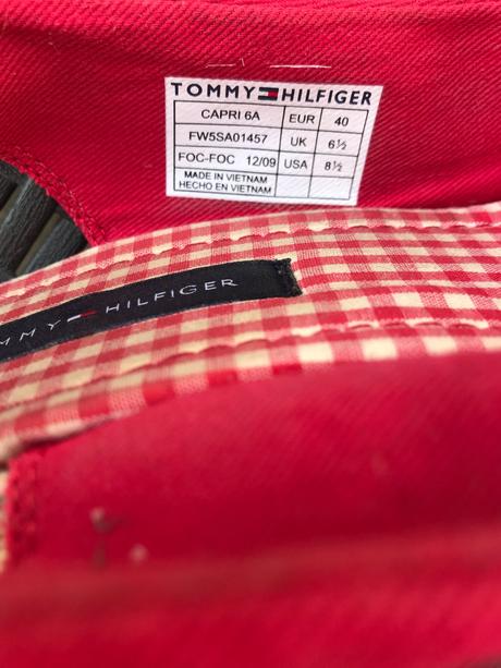 Červené sandále, espadrilky tommy hilfiger, tommy hilfiger,40
