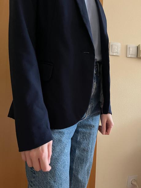 Tmavomodré sako stradivarius, stradivarius,s