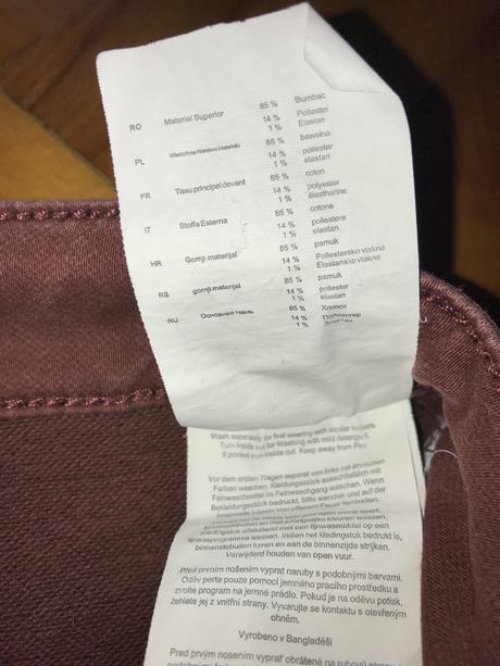 Elastické bordové nohavice, 34