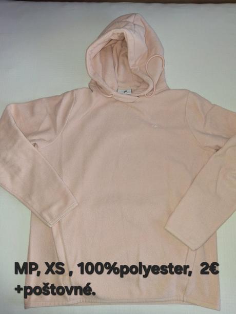 Dievčenská ružová mikina s kapucňou., xs