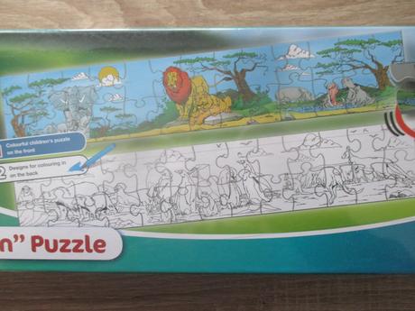 Puzzle omalovánka stavba a zvieratá, 