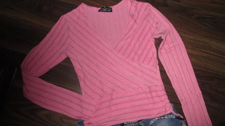Ružový pružkovaný top, s