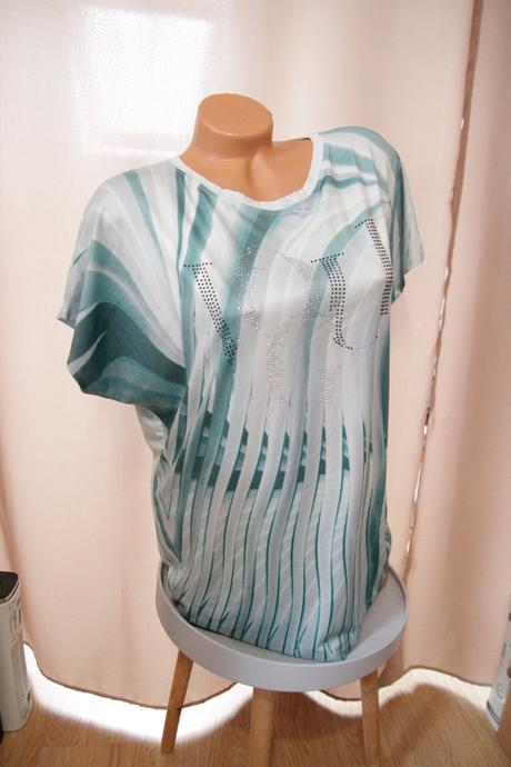 Vzorovaný mentolový top, xl, xl