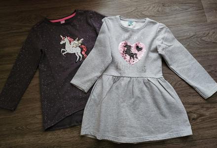 2x teplákové šaty jednorožec, dopodopo,122