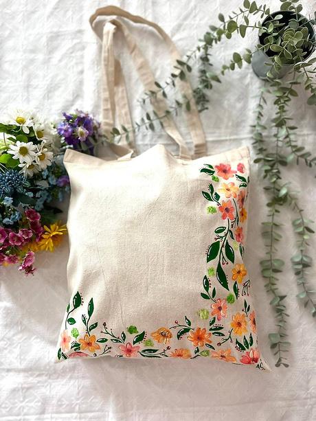 Plátené, ručne maľované tašky, 