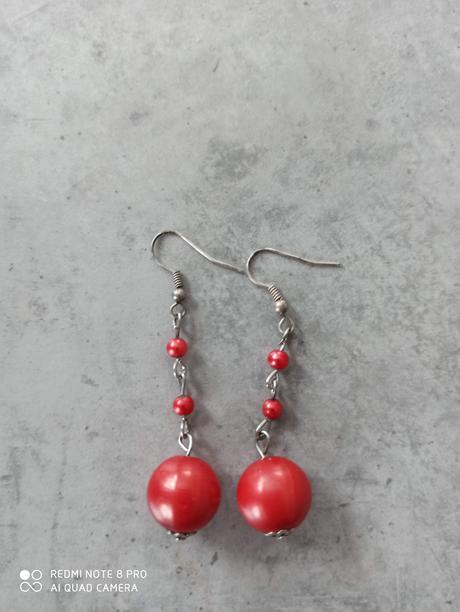 Červené nausnice 3 kusy,