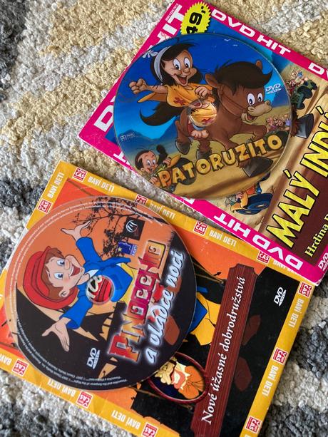 Dvd malý indián, pinocchio, kravička connie, 